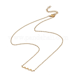 Collar con colgante de onda de acero inoxidable 304 con cadenas de cable para mujer&nbsp;NJEW-I119-01G