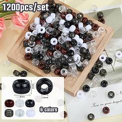 1200 pièce 6 styles de perles en plastique opaques et transparentes&nbsp;KY-SZ0001-51