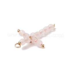 Pendentifs enveloppés de fil de cuivre rond à facettes en pierres naturelles mixtes&nbsp;PALLOY-JF02011