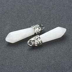 Colgantes puntiagudos de jade blanco natural tipo bala&nbsp;G-E332-C27