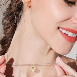 12 pendentif en laiton plaqué or avec zircone cubique transparente&nbsp;KK-GO0001-78
