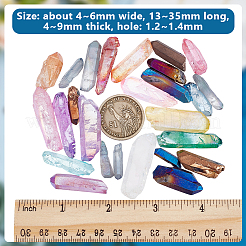 Hebras de cuentas de cristal de cuarzo natural galvanizado&nbsp;G-OC0001-53