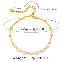 Elegante Armbänder aus natürlichen Süßwasserperlen und Messingperlen für Damen&nbsp;RP0175
