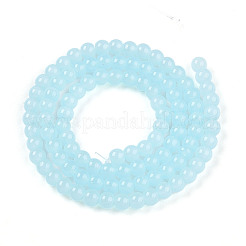 Abalorios de vidrio jade de imitación hebras&nbsp;GLAA-T032-J4mm-04