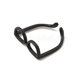 Anillo de puño abierto con montura de gafas de latón para mujer&nbsp;X-RJEW-F140-140EB