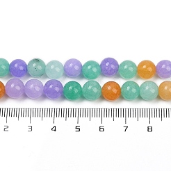 Gefärbt natürlichen weißen Jade Perlen Stränge&nbsp;G-NH0045-01A