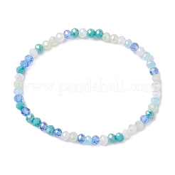 Set di braccialetti elasticizzati con perline di vetro sfaccettato rondelle sfaccettate placcate in 2 colori&nbsp;BJEW-JB10798