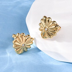 Boucles d'oreilles à tige en acier inoxydable 304 avec zircone cubique transparente&nbsp;EJEW-Z118-02G