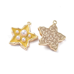Pendentifs d'émail en laiton &nbsp;KK-I661-03G-C