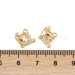 Breloques en laiton micro pavé de zircones cubiques sur le thème de l'océan&nbsp;KK-F902-08H-G