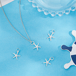 4 pieza 925 dijes de estrella de mar de plata esterlina&nbsp;STER-BBC0008-39