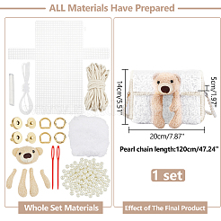 DIY-Set zur Herstellung geflochtener Umhängetaschen für Damen aus Polycotton&nbsp;DIY-WH0349-353C