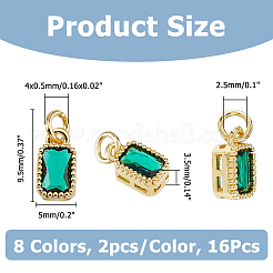 16 breloque en laiton plaqué or 8 carats&nbsp;ZIRC-HS0001-06