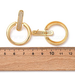 Messing Micro Pave klare Zirkonia Ring Ohrstecker&nbsp;EJEW-F374-01G