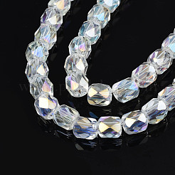 Chapelets de perles en verre transparent électrolytique&nbsp;EGLA-N002-13-B