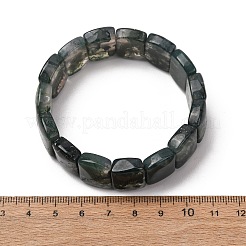 Pulseras elásticas de cuentas de ágata musgosa natural para mujeres y hombres&nbsp;BJEW-A168-02