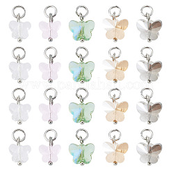 25 Stück 5 Stile galvanisierte transparente Glasanhänger&nbsp;PALLOY-TAC0230