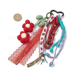 Adornos colgantes de flores de hilo de lana tejidos a mano&nbsp;HJEW-JM04266