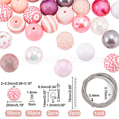 DIY Oktober Brustkrebs Pink Awareness Ribbon Thema Armband Schlüsselanhänger Anhänger Dekoration Herstellungsset&nbsp;DIY-PH0020-78