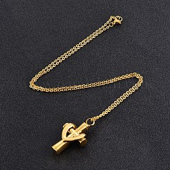 Collane con ciondolo urna crematoria croce in acciaio inossidabile&nbsp;BOTT-PW0009-001G