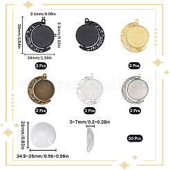 10pcs 5 Farben Legierung Anhänger Cabochon Einstellungen&nbsp;DIY-SC0023-47