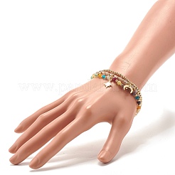 Natürliche Achat runden Perlen Stretch-Armbänder&nbsp;BJEW-JB07294-01