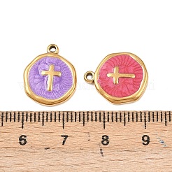 304 Edelstahl-Emaille-Anhänger&nbsp;STAS-P425-01G-06