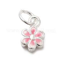 925 dije de flor rosa esmaltada en plata de ley&nbsp;STER-A048-08S