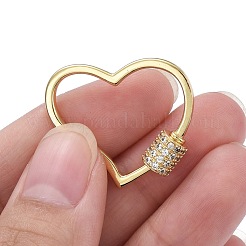 Messing Micro Pave klare Zirkonia Schraube Karabiner Schloss Charms&nbsp;ZIRC-E164-05G