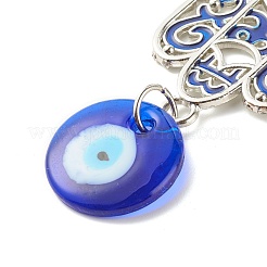 Vidrio azul turco mal de ojo colgante decoración&nbsp;HJEW-I008-06AS
