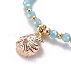 Bracciali di perline di vetro sfaccettato tratto&nbsp;BJEW-JB05487-04