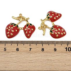 Ciondoli in acciaio inossidabile 304 smaltati a forma di fragola&nbsp;STAS-L290-21E-G