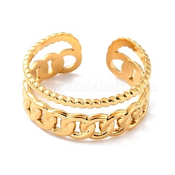 Ionenplattierung (IP) 304 Edelstahl-Fingerringe&nbsp;RJEW-L102-34G