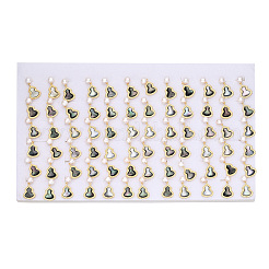 Ohrhänger aus natürlichem schwarzem Lippenmuschel- und Perlenkürbis&nbsp;PEAR-N020-05R