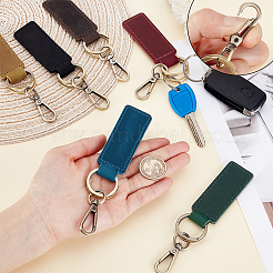 6 porte-clés en cuir de vachette bicolore&nbsp;KEYC-PH0002-15