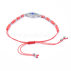 Bracelets de perles de nylon tressés réglables&nbsp;BJEW-JB05157-02