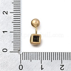 Ciondoli quadrati in ottone micro pavé di zirconi cubici&nbsp;KK-D500-01G