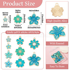 Colgantes de esmalte de aleación 54pcs 9 estilos&nbsp;ENAM-TA0004-03
