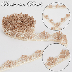 Ruban de dentelle ondulé en polyester de 6 mètre&nbsp;SRIB-GF0001-45A