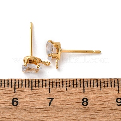 Fornituras de latón micro pave zirconia pendiente del perno prisionero&nbsp;KK-F898-14A-G