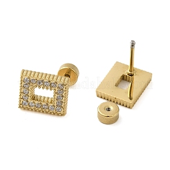 Orecchini a bottone in acciaio inossidabile 304 con strass&nbsp;EJEW-G364-19G