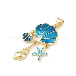 Pendentifs d'émail en laiton &nbsp;KK-L251-24G-02