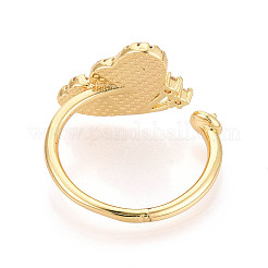 Schmetterling Messing Micro Pave klare Zirkonia & Abalone Muschel Manschettenringe Fassung&nbsp;KK-T079-32G