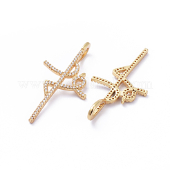 Pendentifs avec zircon cubiques à micro-pavés en laiton&nbsp;ZIRC-G163-03G