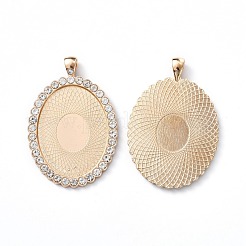 Cabochon grande pendente della lega strass ovale&nbsp;ALRI-T356-01KCG