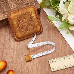 Maßband aus Leder mit Blumenmuster&nbsp;AJEW-WH20001-30B