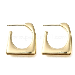 Orecchini a bottone in ottone trapezoidali&nbsp;EJEW-S261-03G