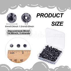 Perles d'obsidienne synthétique en flocon de neige&nbsp;G-NB0003-64