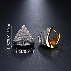 Boucles d'oreilles créoles triangulaires en laiton avec micro pavé de zircones cubiques&nbsp;FS-WG3BBE8-01