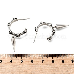 C-förmige Ohrstecker aus Messing mit Kegel&nbsp;EJEW-S261-06G